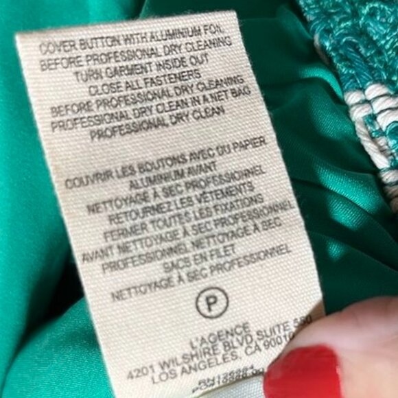 L’AGENCE Jia Houndstooth Tweed Crop Jacket Gold Buttons Size 4 - Picture 4 of 14